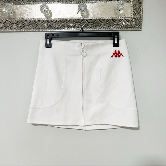 Zara X Kappa White Mini Skirt with Red Logo Medium - Picture 2 of 8
